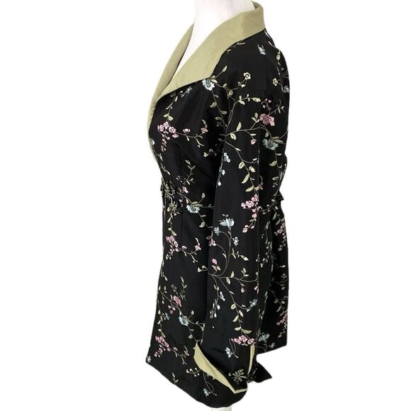 Canton Bazaar SF CA 100% Silk Floral Embroidered Jacket - Picture 6 of 13